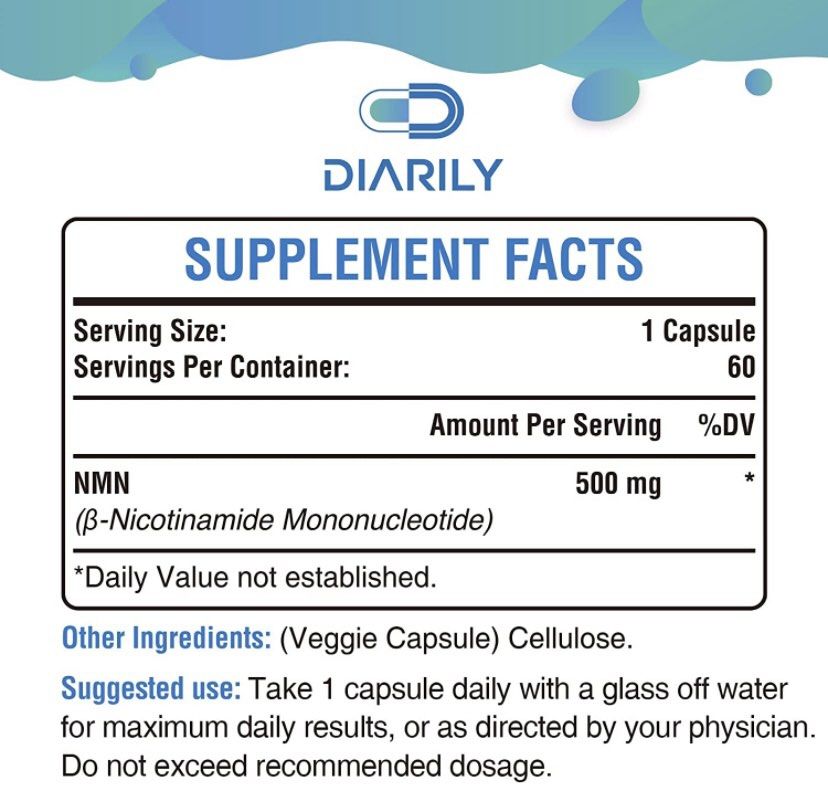 ⚡️預訂⚡️【兩個月份量】美國Diarily NMN 含量高達30000 毫克, 健康
