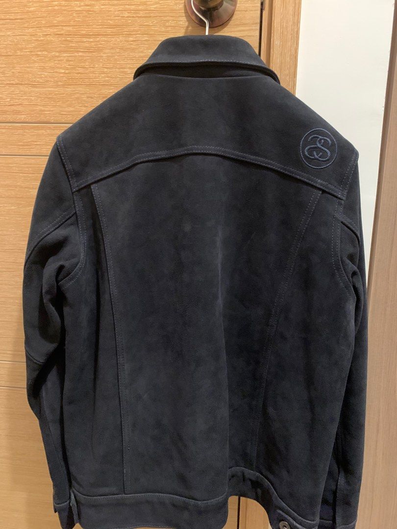 日本Stussy Lux Suede Trucker Jacket 皮褸, 男裝, 外套及戶外衣服