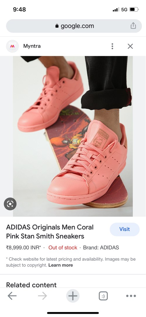 Adidas originals men top coral pink