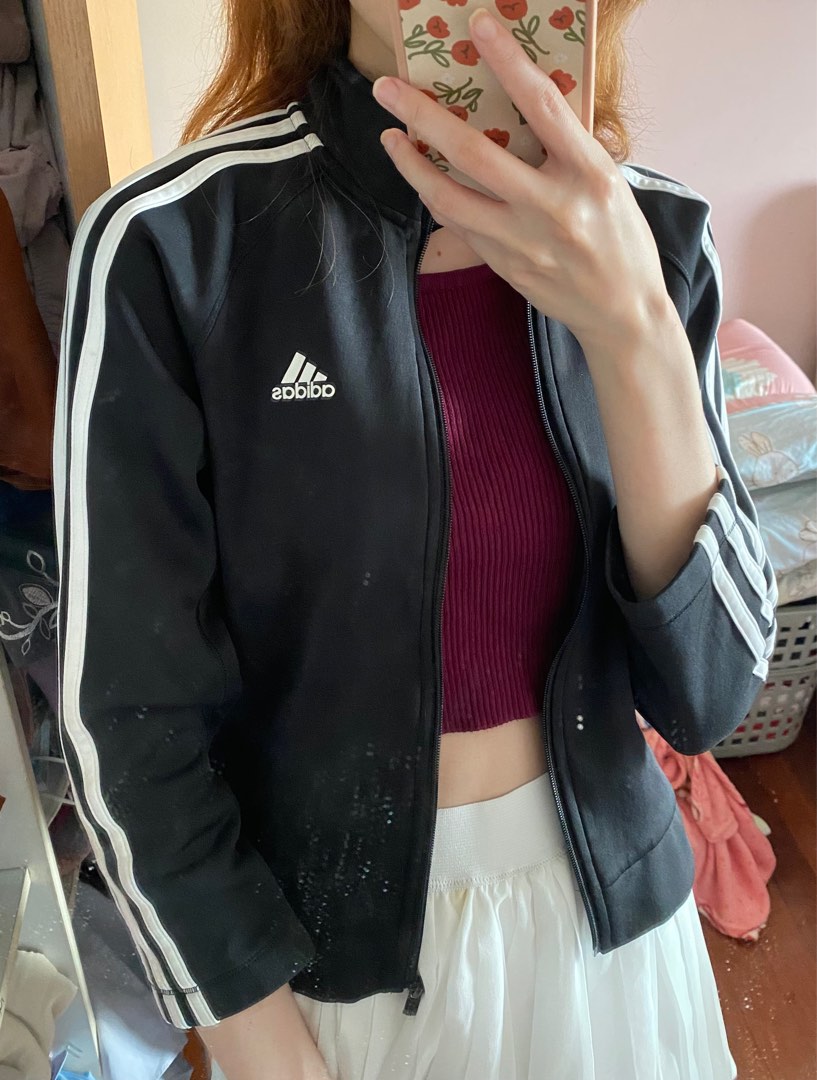 Authentic Adidas Windbreaker Jacket Blackpick style Women s