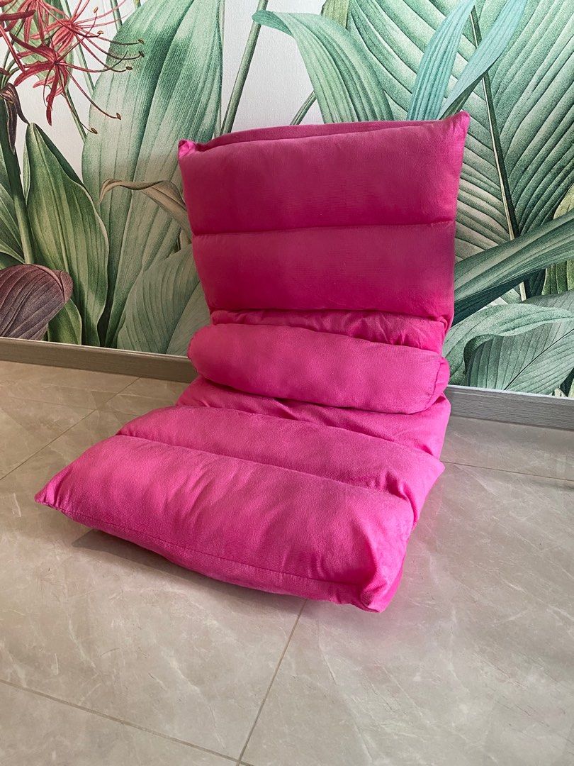 Adjustable reclining chair futon hot pink, Furniture & Home Living