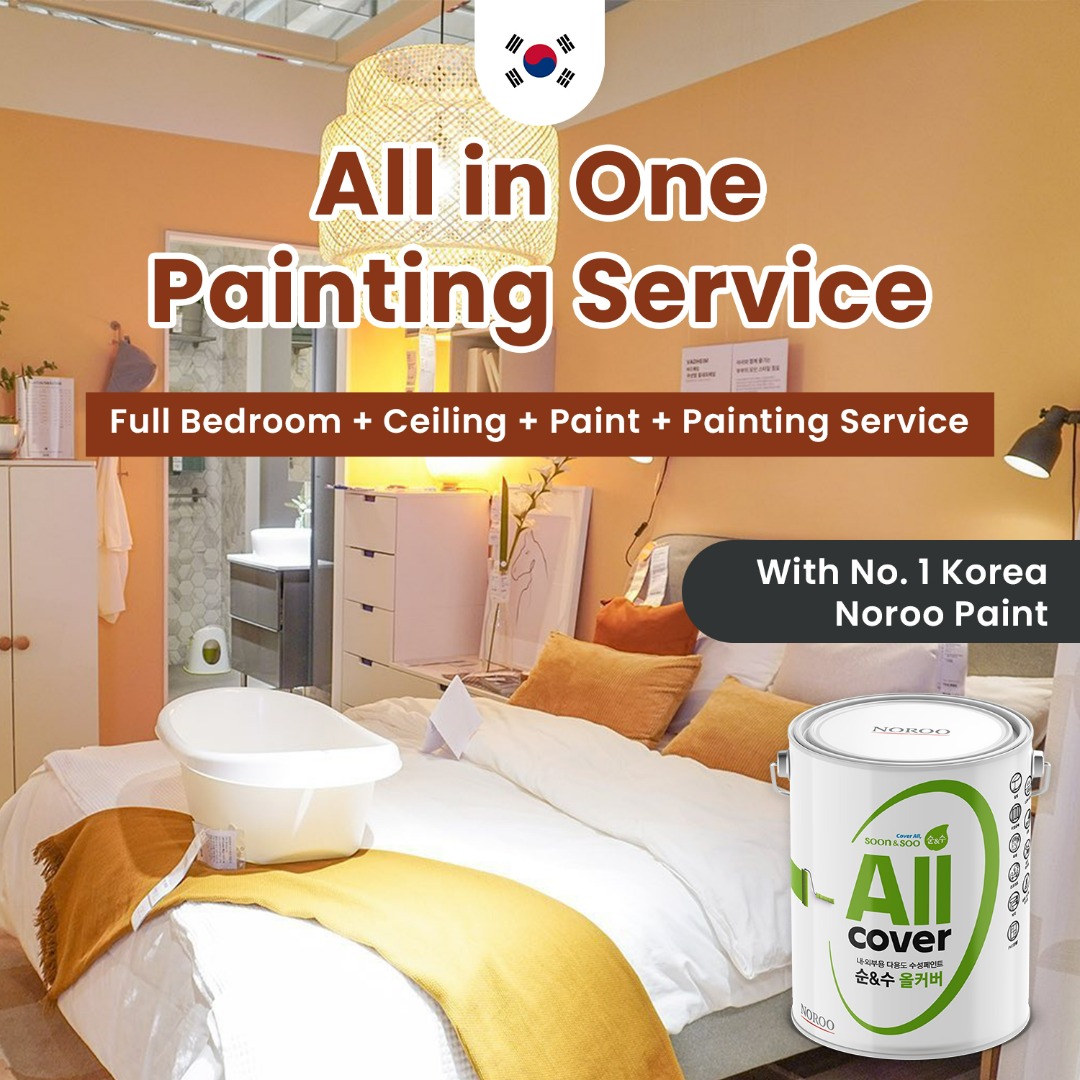 All in One bedroom Painting with Korea Noroo Paint / Ceiling Painting