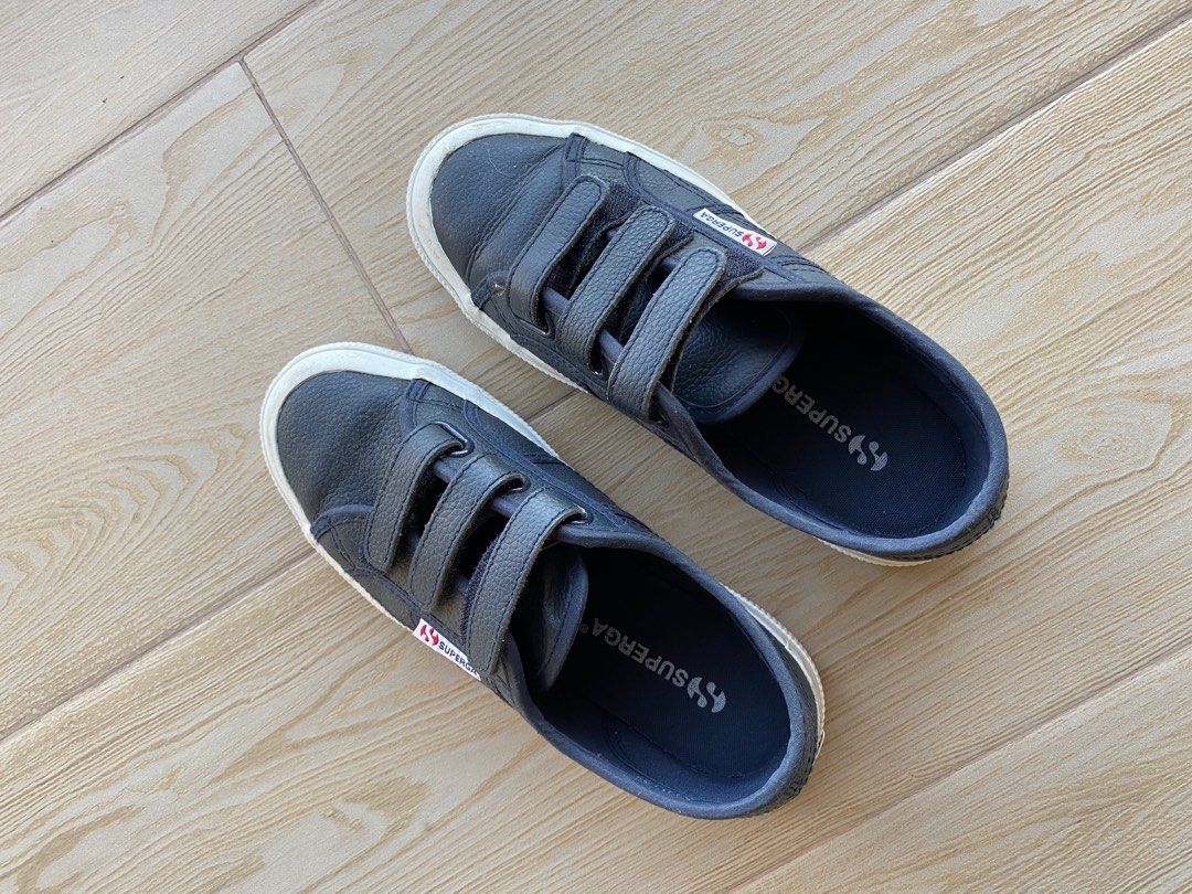 Superga cheap navy leather