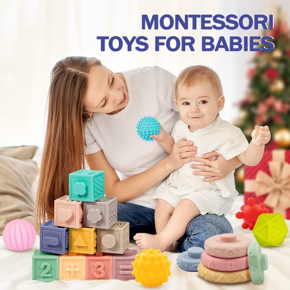 thumbnail image 2 of JoyCat Baby Toys 6-12 Months - Soft Baby Beehive With 5 Sensory Bees - Rattle, Crinkle Paper... 2 of 14
