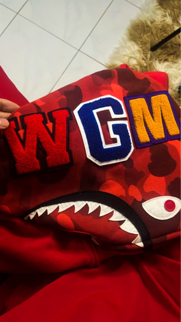 Bape shark wgm hoodie Men s Fashion Tops Sets Hoodies on