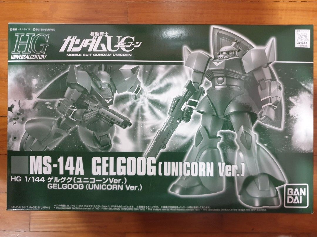 Brand New Premium Bandai 1/144 HGUC MS-14A Gelgoog (Unicorn Ver.). Nt Gundam PG, MG, RG. (Category: Toys & Collectibles) located in Singapore. Submitted by anz1199 (Listing ID 1215074969, Image 1). Description: Selling a Brand New Premium Bandai 1/144 HGUC MS-14A Gelgoog (Unicorn Ver.).