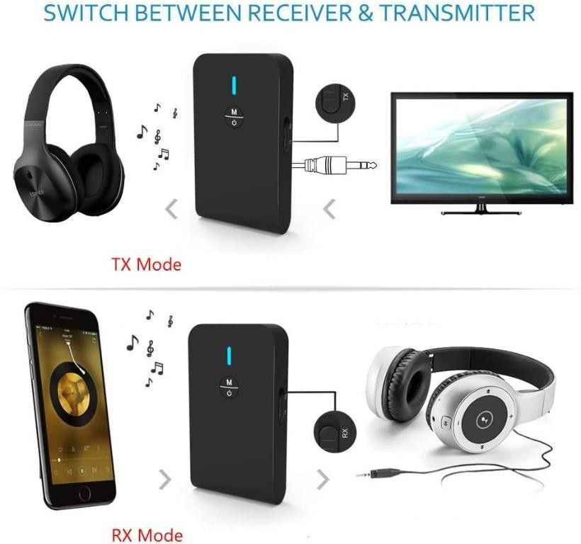 BT6 3 in 1 Wireless Receiver & Transmitter Low Latency Bluetooth Audio Adapter for TV,Car,Home Stereo System #83 (Category: Portable Audio Accessories) located in Singapore. Submitted by 20percentoffshop (Listing ID 1215085399, Image 2). Description: Brand new Low Delay: Low latency for high-fidelity stereo sound, content transmission without delays in transmitter mode. A low latency Bluetooth receiver is required Multifunction: The portable adap