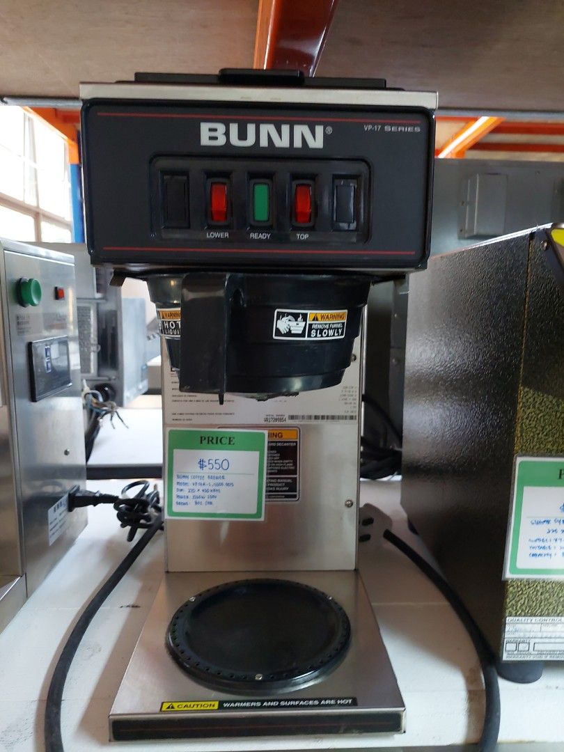 Bunn Coffee Brewer, Model VP17A2, 133000015, Dim 220mm x 450mm x