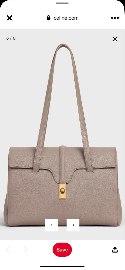 Authentic Celine Medium Soft 16 in Supple Grained Calfskin Pebble