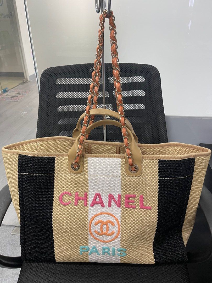 Chanel Multicolor Straw Raffia Deauville GM Tote Gold Hardware, 2020  Available For Immediate Sale At Sotheby's