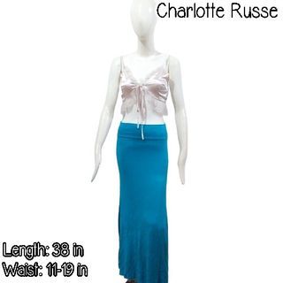 CHARLOTTE RUSSE Skirt Turquoise Skirt you can also wear it as a Tube Dress Maxi Skirt Summer OOTD Beach Outfit