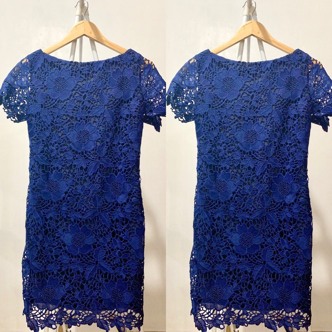 CLN Lace dress (navy blue) (Category: Dresses) located in Rizal. Submitted by driabel (Listing ID 1215055409, Image 1). Description: *preloved dress, like new and used once. No flaws! *Brand: CLN *Waist measurement: 23-26 inches.