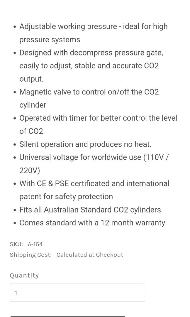 Co2 gauge Up aqua A164 gauge and dennerle solenoid valve, Pet Supplies
