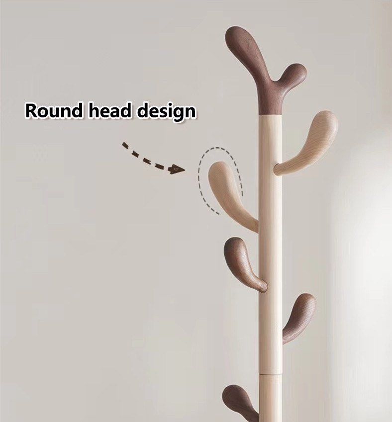 Coat rack Solid Wood Upright clothes hanger, Furniture & Home Living