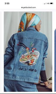Combo The Merdeka dUCk by Kenji Chai Denim Jacket - Prawn Mee & Duck Monogram Backpack Ruby Red