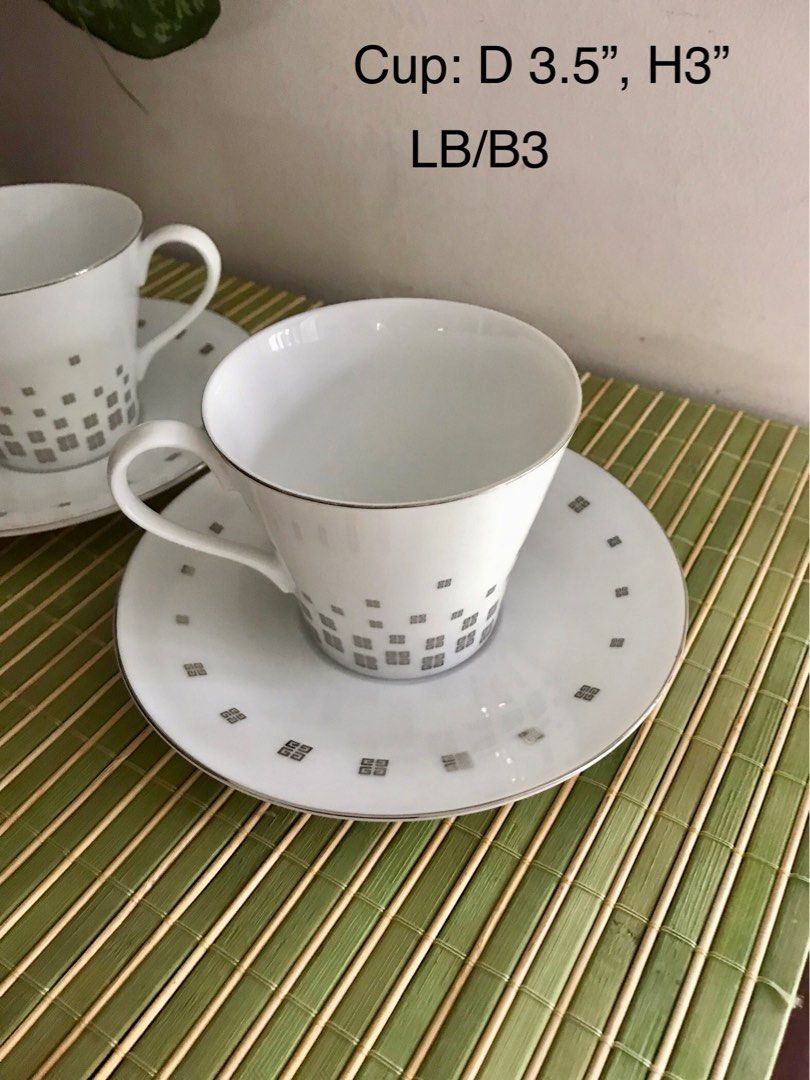 (Each) Givenchy Yamaka Japan cup and saucer set, Furniture & Home