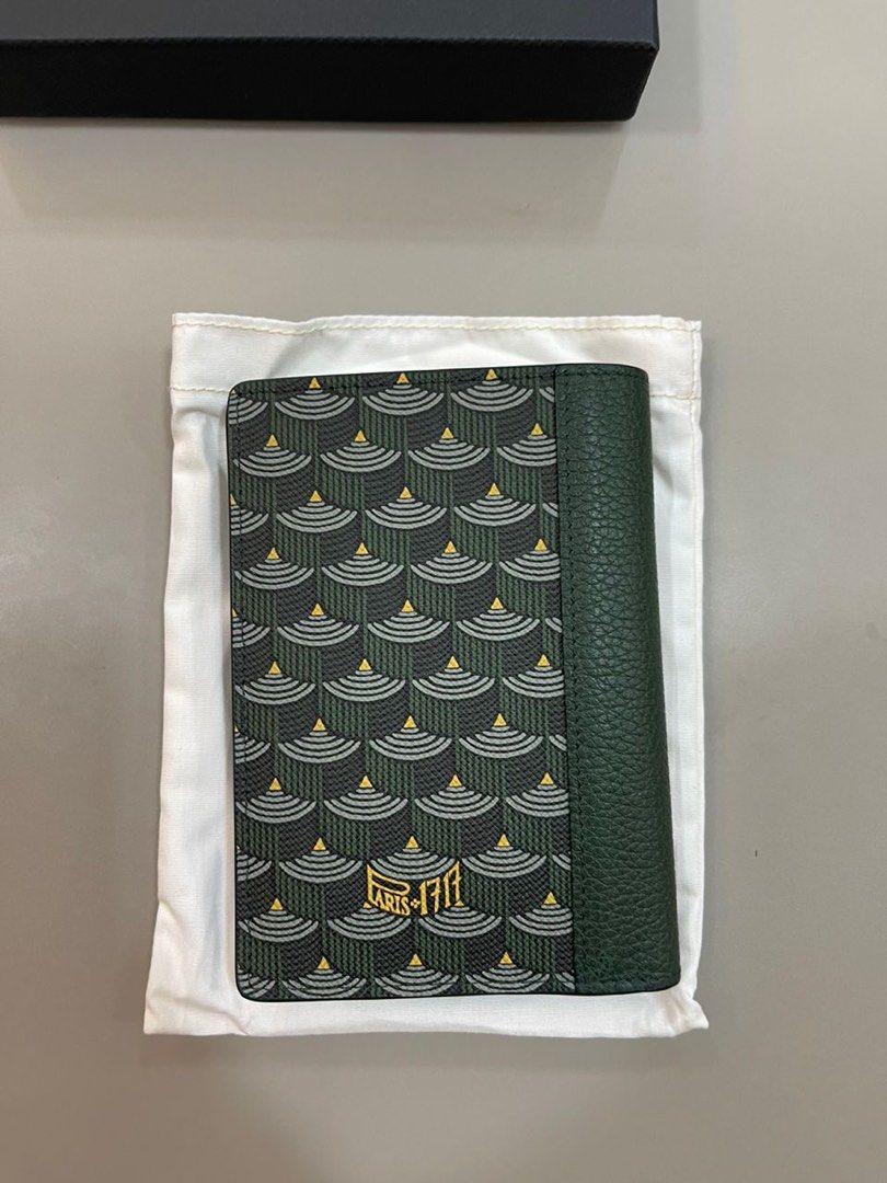 Fauré Le Page - Etendard 8cc Wallet - Empire Green Scale Canvas & Forest Leather