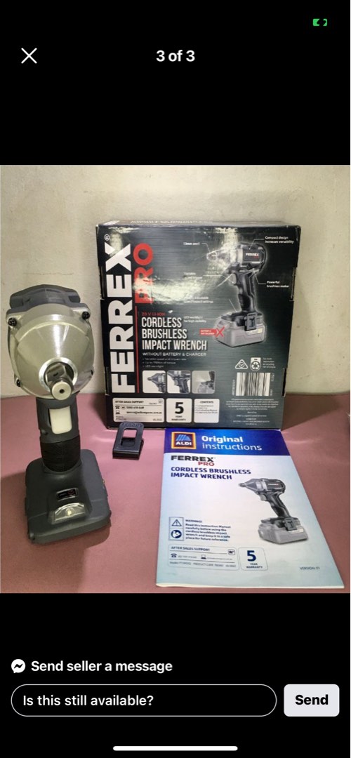 Ferrex Pro Brushless Impact Wrench, Furniture & Home Living, Gardening, Gardening Tools