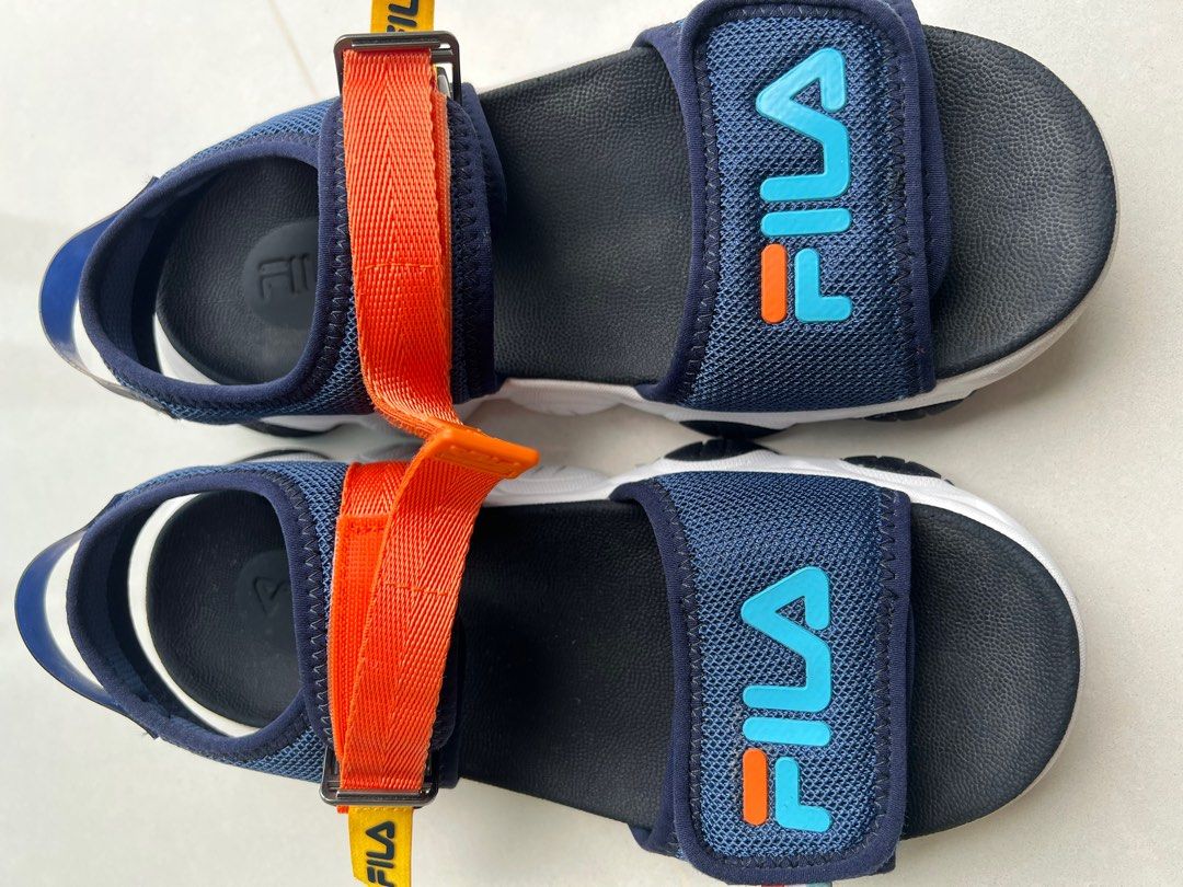 Fila | Shoes | Fila Slide Sandals Kids 1 Black Pink Logo Slip On Flip Flops  | Poshmark