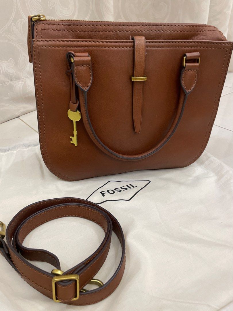 Fossil ryder satchel clearance tan