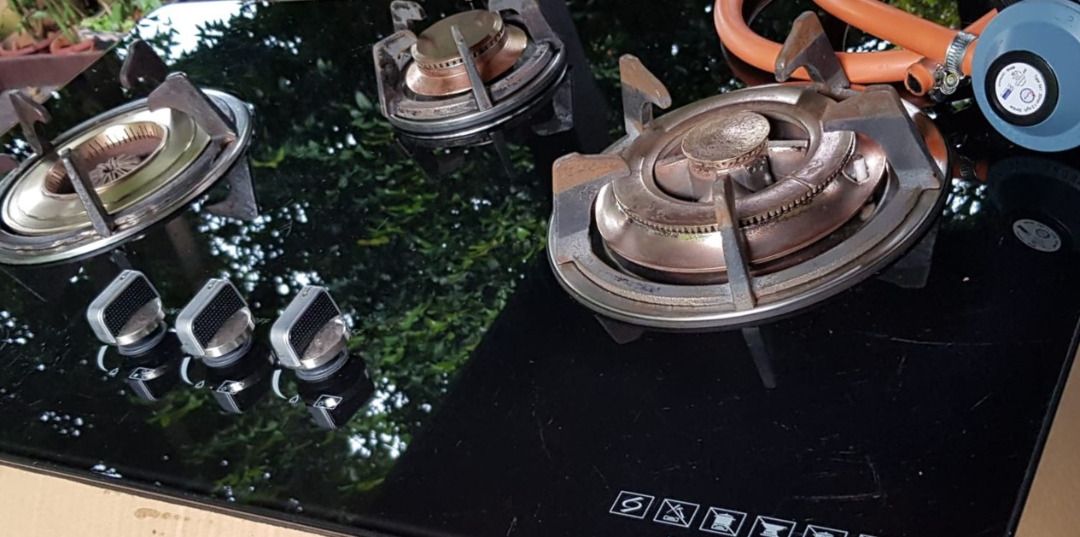 FUJIOH FG-3773 SVGL (3 BURNER HOB)-cylinder LPG gas version., TV & Home ...