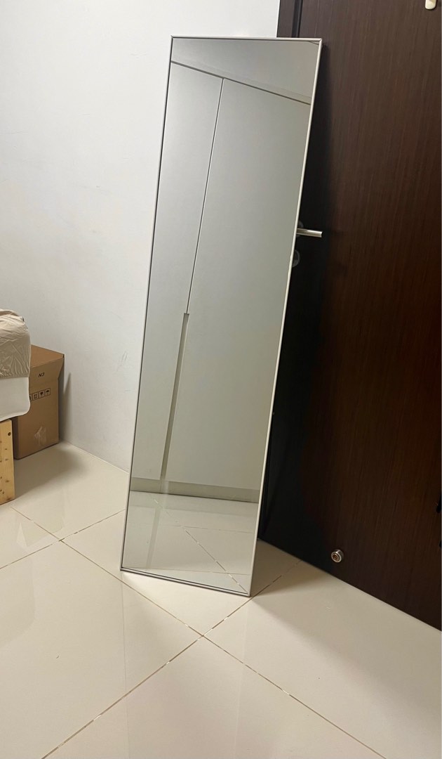 Full length standing mirror white frame 150cm x 40cm, Furniture