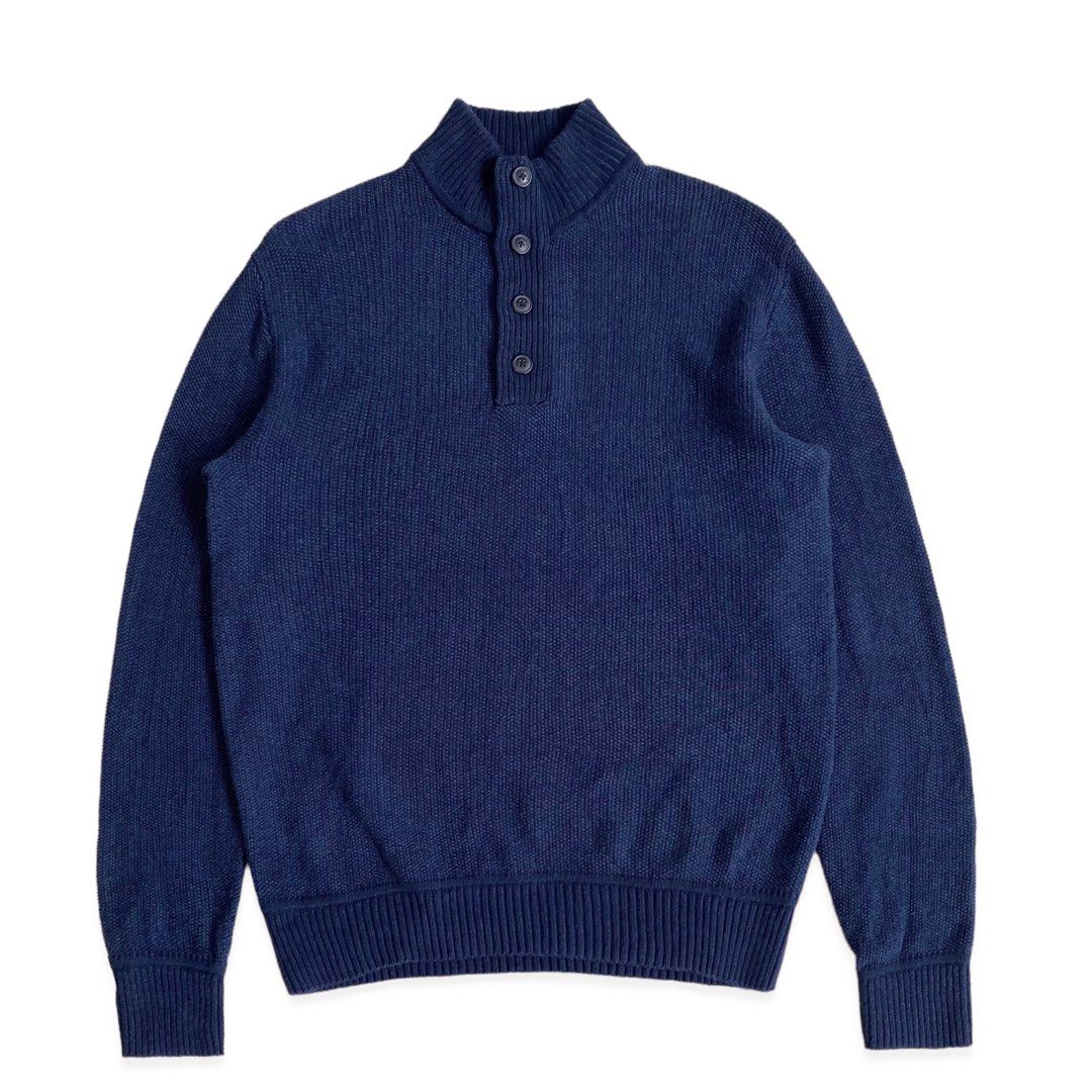 GAP hi neck half button knitted sweater navy jacket knit knitwear