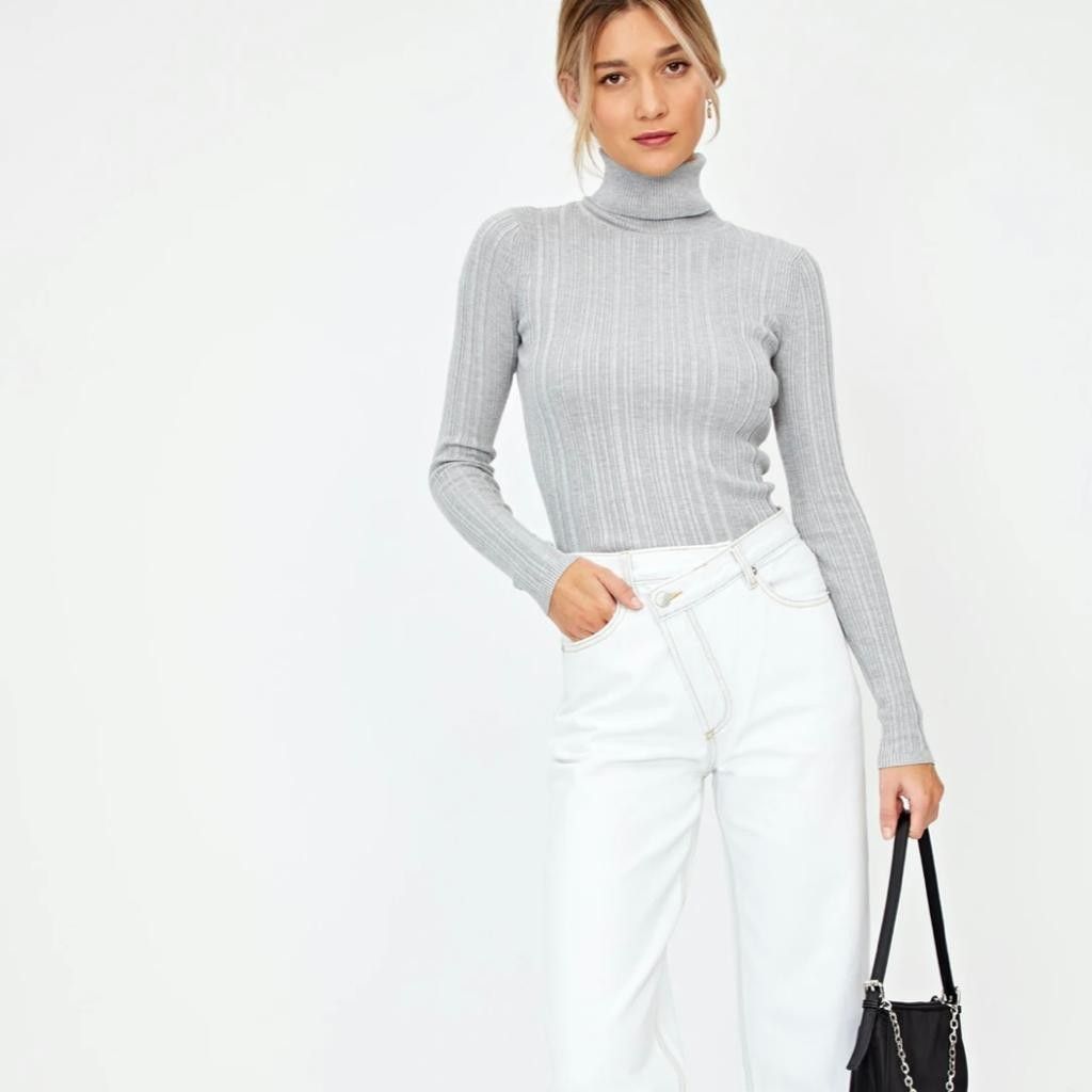 Glassons ribbed turtleneck top, 女裝, 上衣, 長袖衫- Carousell