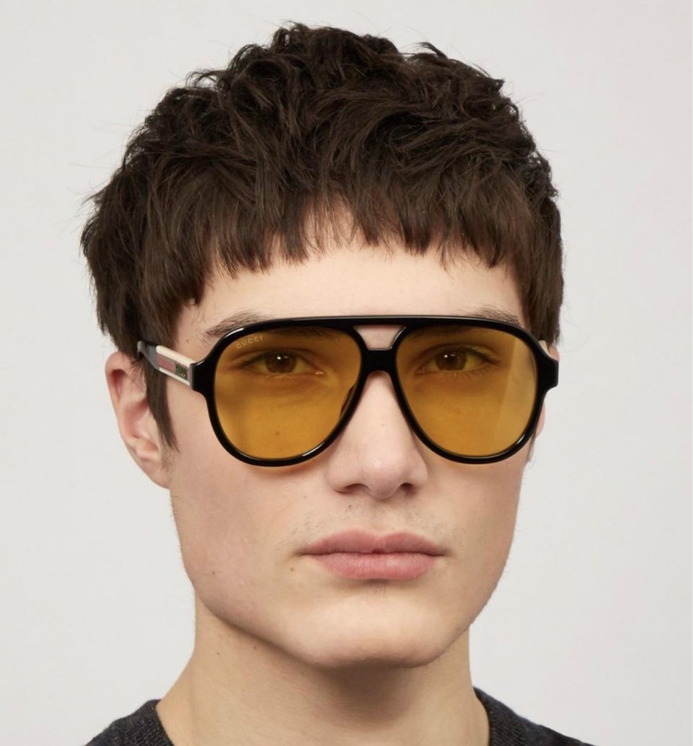 Gucci aviator sunglasses yellow cheap