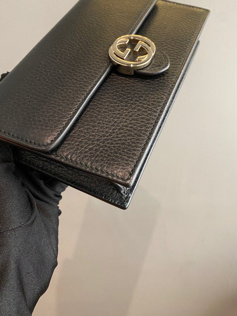 Gucci interlocking woc black 2020 With box ,dust bag & cards IDR