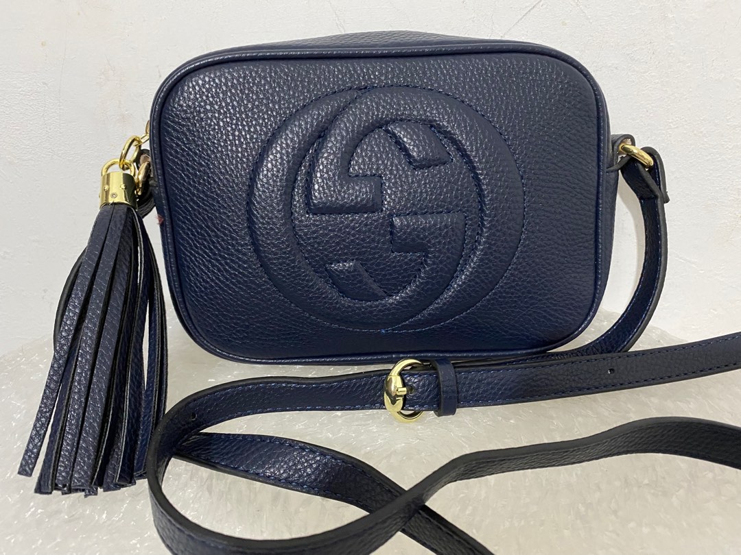 Navy gucci soho disco top bag