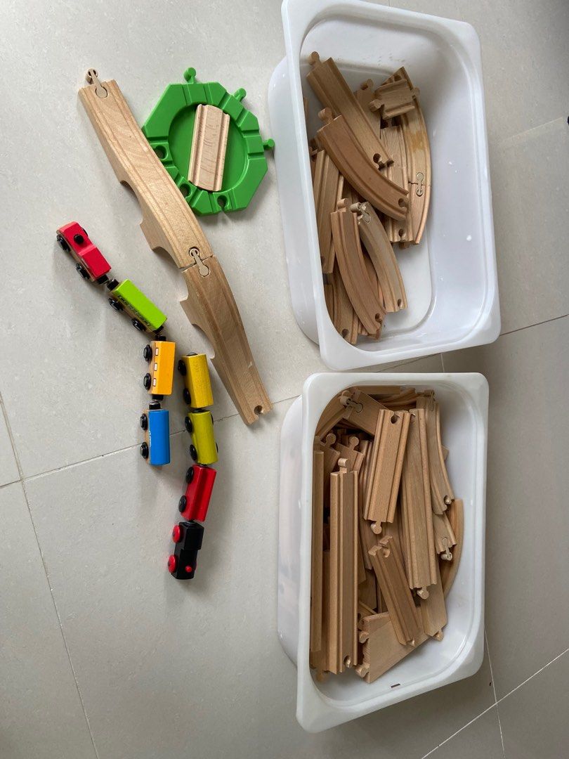 Hape and IKEA train set, Hobbies & Toys, Toys & Games on Carousell
