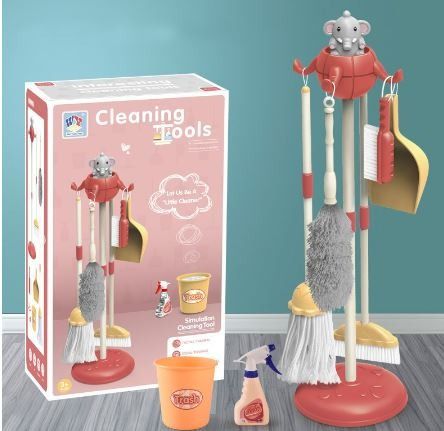 Housework Tool Toys Plastic Cartoon Pretend Play Cleaning Broom Mop Brush  Set Educational Toys, Hobbies & Toys, Toys & Games on Carousell
