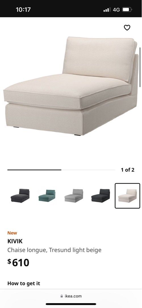 Ikea chaise lounge sofa, Furniture & Home Living, Furniture, Sofas on Carousell