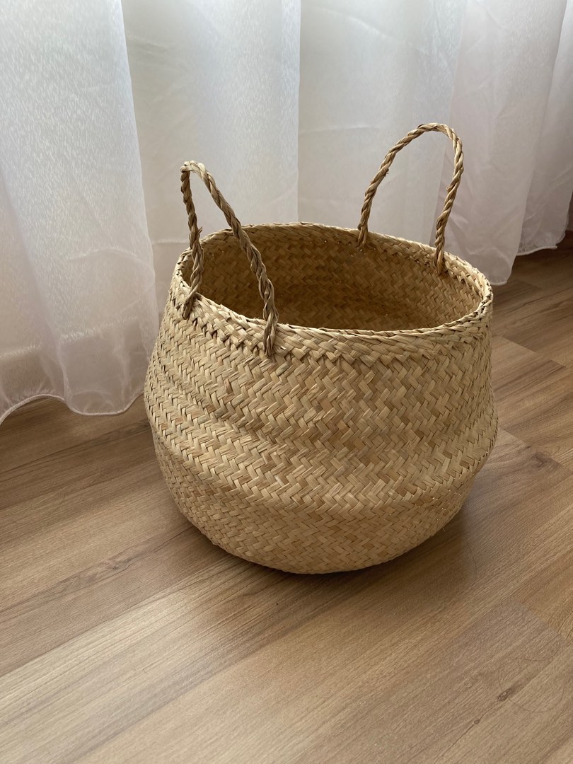 IKEA seagrass basket, Furniture & Home Living, Home Decor, Vases