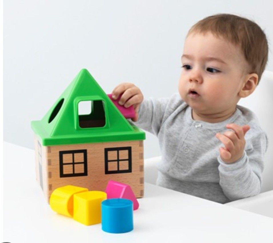 Ikea Shape Sorter Wooden House, Hobbies & Toys, Toys & Games on Carousell
