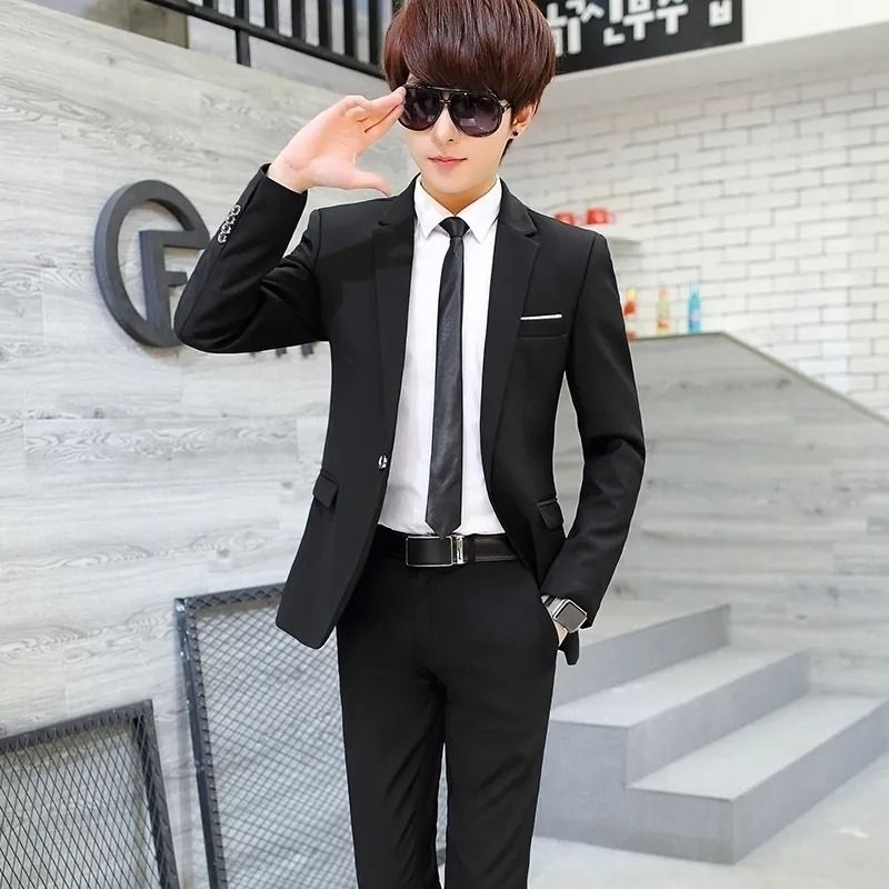 img READY STOCK Men Formal Office Working Plus Size Blazer Pants Suit Set M 5XL