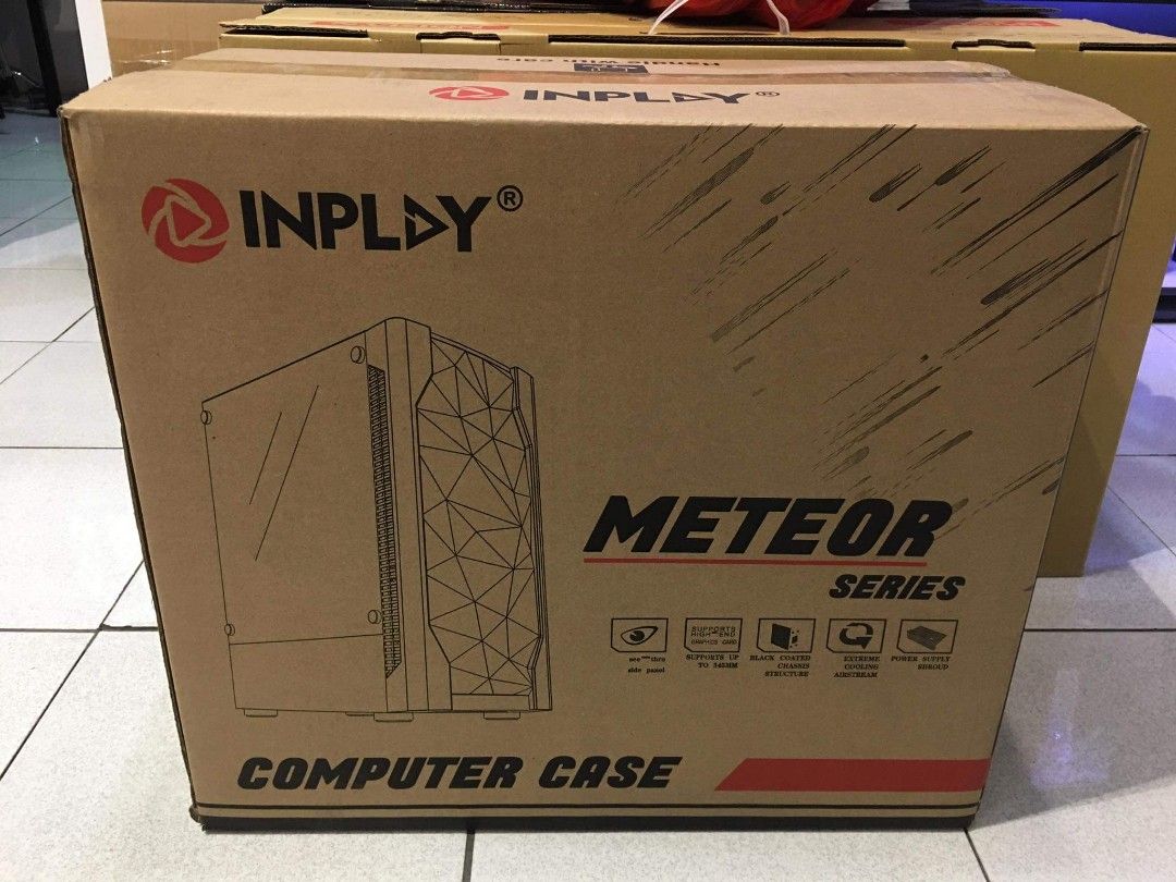 Meteor Box Pc Inplay Meteor 03 ATX MicroATX Mini ITX Tempered Glass PC Case Black on ...