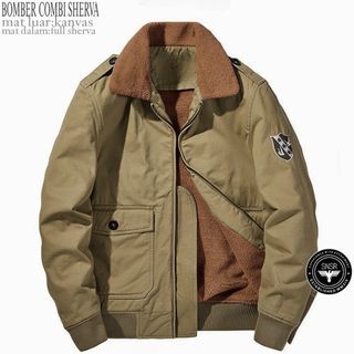 Jaket Bomber combinasi sherva