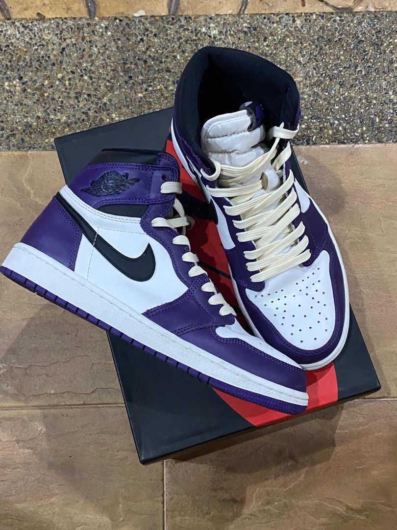 air jordan 1 court purple laces