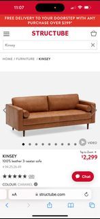 Kinsey Structube Leather Couch $1000
