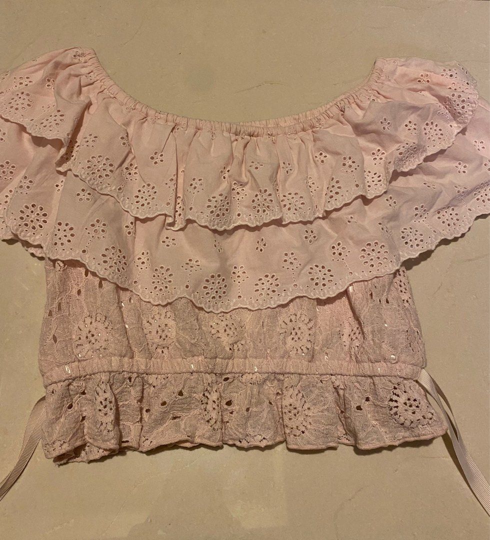 light pink lace top