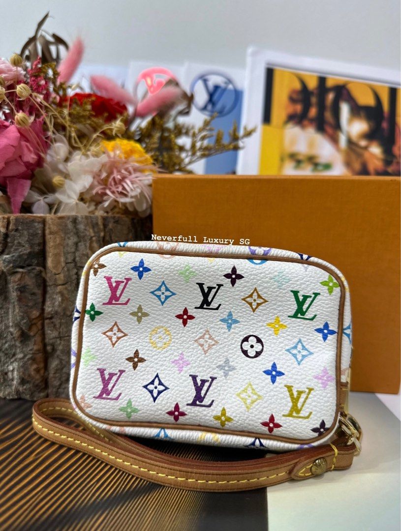 LOUIS VUITTON Monogram Multicolor Trousse Wapity Pouch White