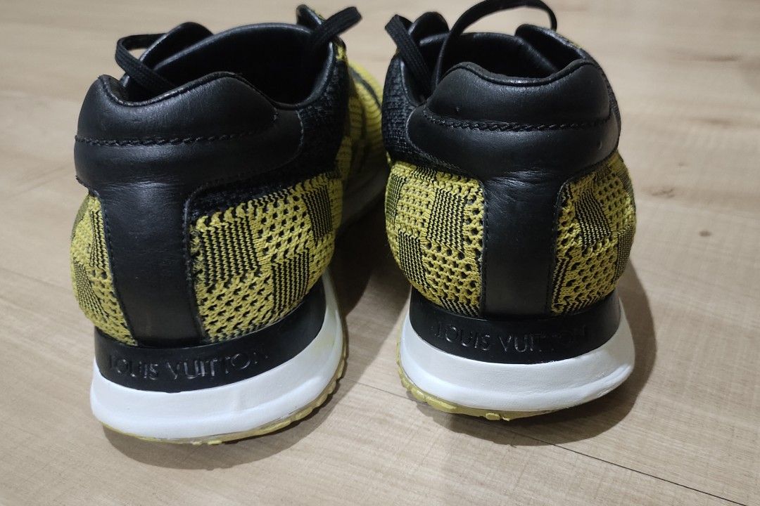 Louis Vuitton, Shoes, Louis Vuitton Yellowblack Cotton Knit And Leather  Run Away Sneakers Size 8