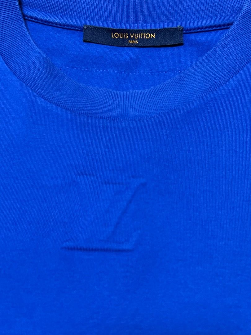 Louis Vuitton Embossed LV T-Shirt, Blue, M
