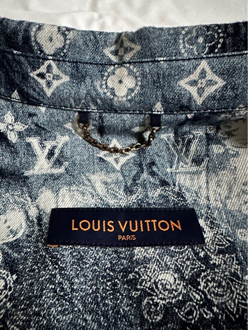 Louis Vuitton Bandana Monogram Denim Shirt, Men's Fashion, Tops & Sets,  Tshirts & Polo Shirts on Carousell
