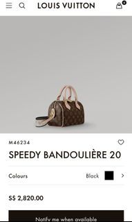 LV Speedy BANDOULIÈRE 20 (Beige strap) Last set , Luxury, Bags & Wallets on  Carousell