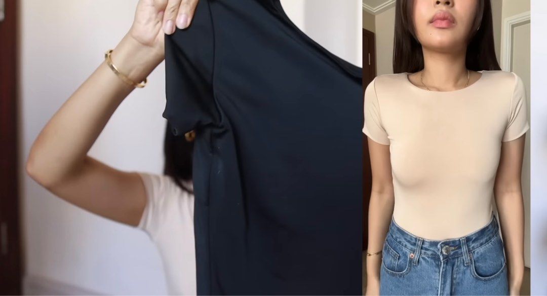 Maria and Mary Bodysuit Tee (Bone) (Category: Others Tops) located in Pasay City. Submitted by declutterwithkae (Listing ID 1215067808, Image 2). Description: - Brand new with tag. - RFS: Wrong size .