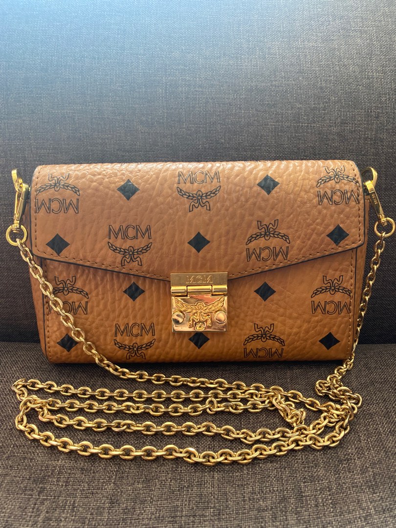 MCM Sling Bag in Brown, Women's Fashion, Bags & Wallets, Purses & Pouches  on Carousell