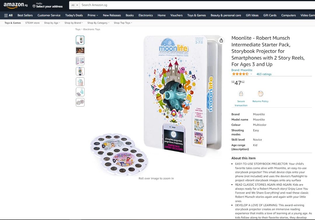 Moonlite - Storybook Projector for Smartphones with 2 Story Reels ...